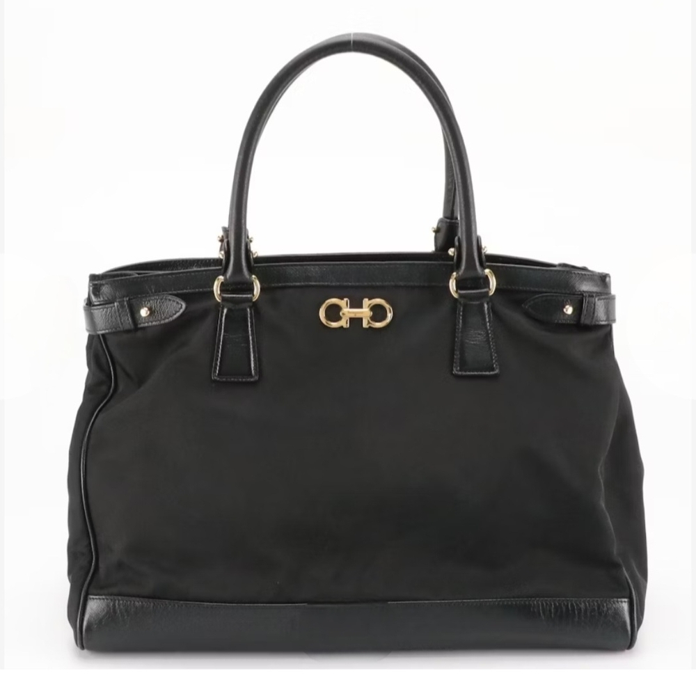Salvatore Ferragamo Gancini in Nylon with Leather Trim